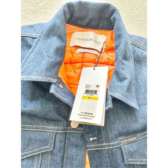 Calvin Klein Jeans Men's Blue and Navy Jacket size M - Picture 8 of 15